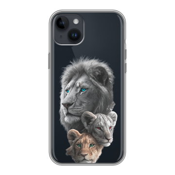Силиконовый чехол на Iphone 14 Plus с принтом Львы Силиконовый чехол на Iphone 14 Plus с принтом Львы