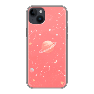 Силиконовый чехол на Iphone 14 Plus с принтом Розовый космос Силиконовый чехол на Iphone 14 Plus с принтом Розовый космос
