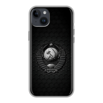 Силиконовый чехол на Iphone 14 Plus с принтом Герб Флаг СССР Силиконовый чехол на Iphone 14 Plus с принтом Герб Флаг СССР