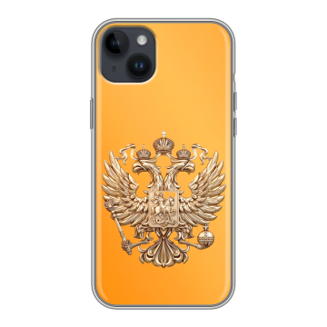 Силиконовый чехол на Iphone 14 Plus с принтом Герб Флаг России Силиконовый чехол на Iphone 14 Plus с принтом Герб Флаг России