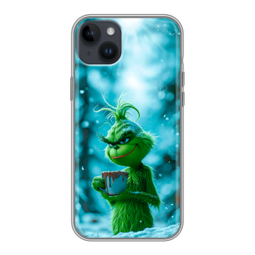 Силиконовый чехол на Iphone 14 Plus с принтом Новый год гринч Силиконовый чехол на Iphone 14 Plus с принтом Новый год гринч