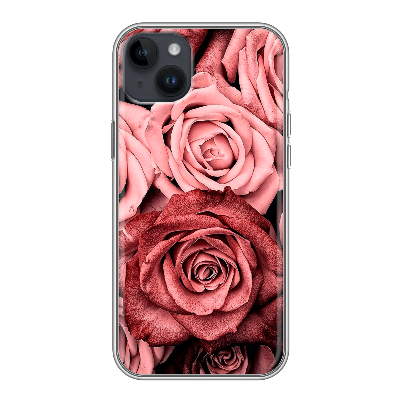 Силиконовый противоударный чехол на Iphone 14 Plus с принтом Цветы розы Силиконовый противоударный чехол на Iphone 14 Plus с принтом Цветы розы