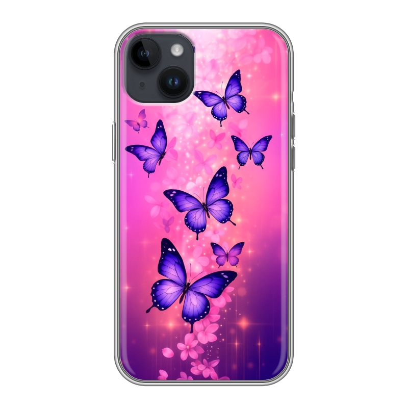 Силиконовый чехол на Iphone 14 Plus с принтом Бабочки Силиконовый чехол на Iphone 14 Plus с принтом Бабочки