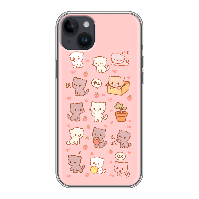 Силиконовый противоударный чехол на Iphone 14 Plus с принтом Hello Kitty Хелоу Кити Силиконовый противоударный чехол на Iphone 14 Plus с принтом Hello Kitty Хелоу Кити