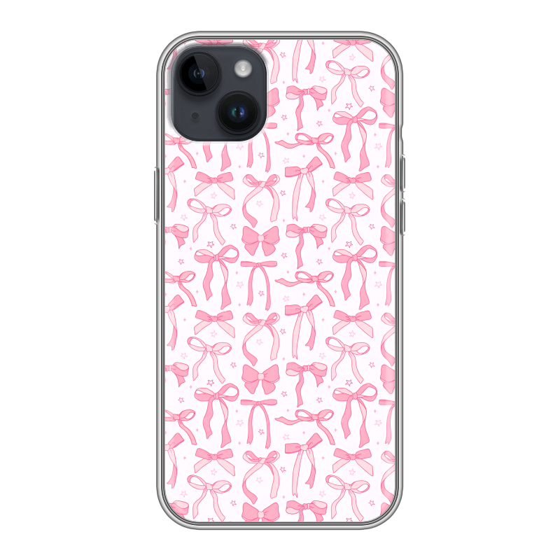 Силиконовый чехол на Iphone 14 Plus с принтом Розовые бантики Силиконовый чехол на Iphone 14 Plus с принтом Розовые бантики