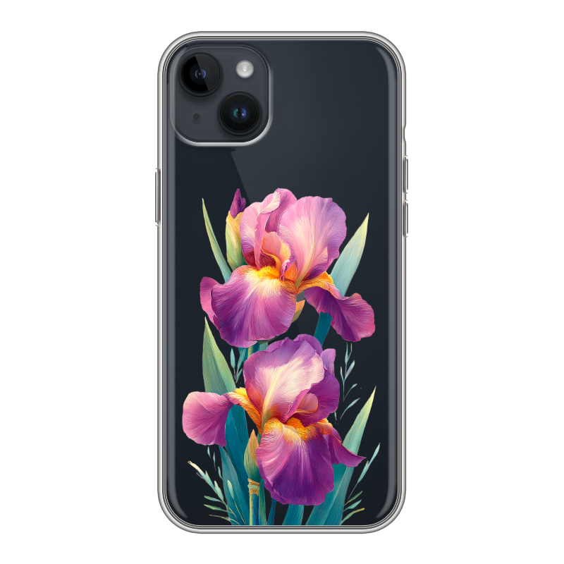 Силиконовый противоударный чехол на Iphone 14 Plus с принтом Цветы орхидеи Силиконовый противоударный чехол на Iphone 14 Plus с принтом Цветы орхидеи