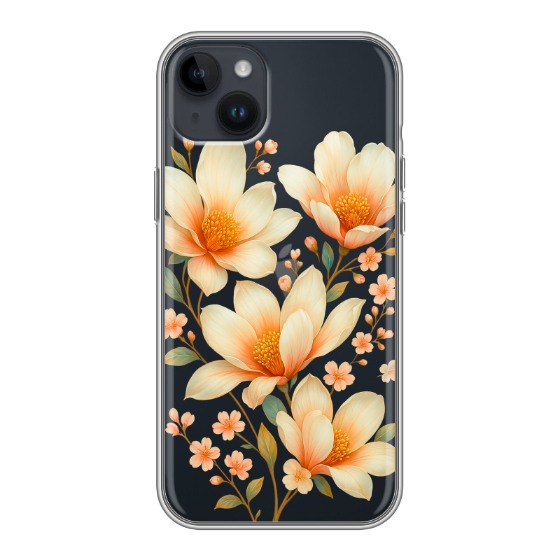 Силиконовый противоударный чехол на Iphone 14 Plus с принтом Цветы Силиконовый противоударный чехол на Iphone 14 Plus с принтом Цветы