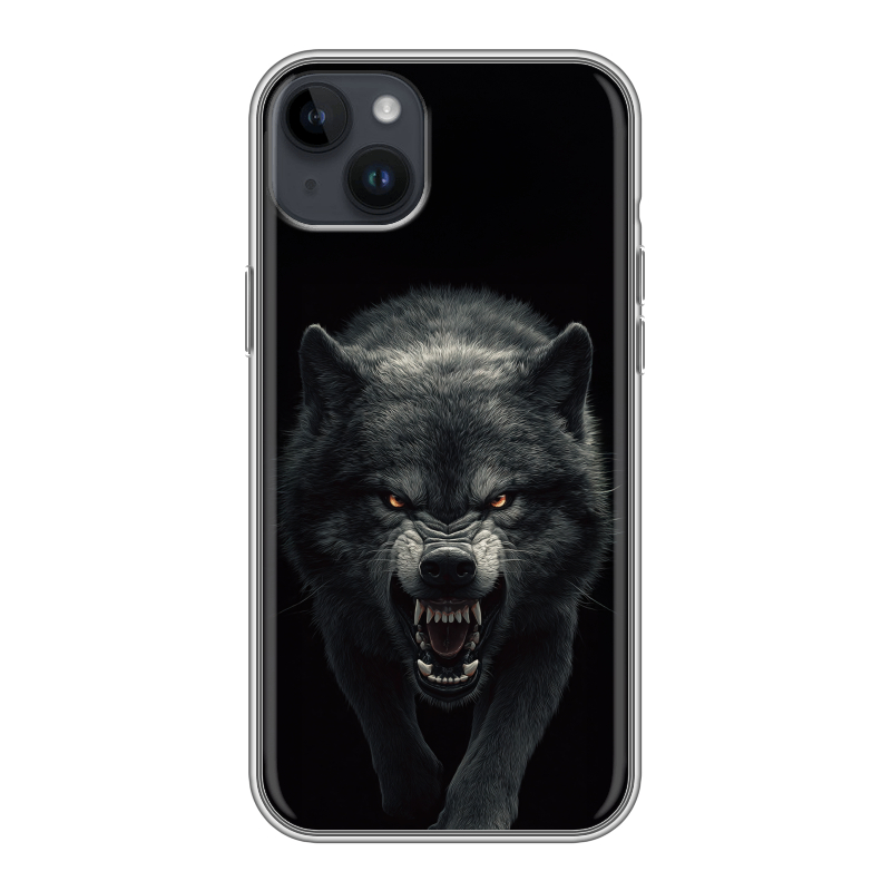 Силиконовый чехол на Iphone 14 Plus с принтом Волк Силиконовый чехол на Iphone 14 Plus с принтом Волк