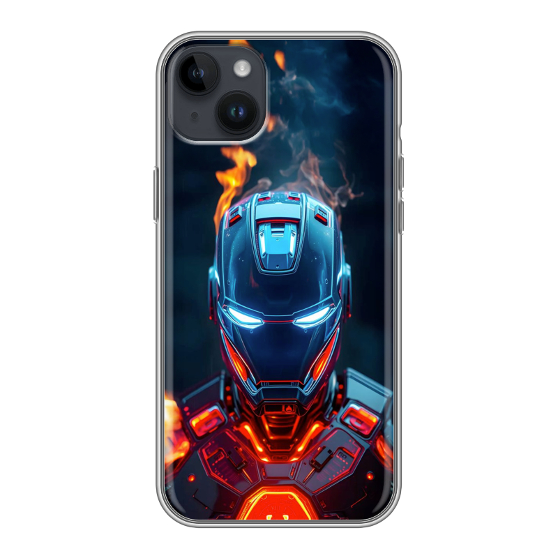 Силиконовый противоударный чехол на Iphone 14 Plus с принтом IronMan Железный человек Силиконовый противоударный чехол на Iphone 14 Plus с принтом IronMan Железный человек