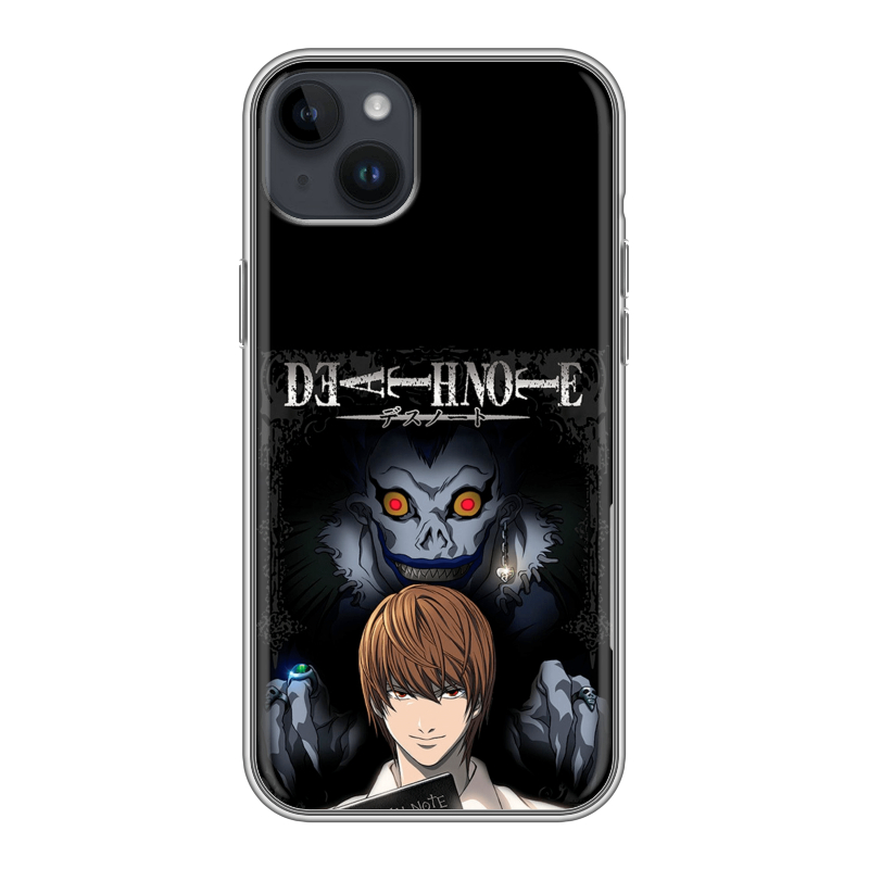 Силиконовый противоударный чехол на Iphone 14 Plus с принтом Death note Тетрадь смерти Силиконовый противоударный чехол на Iphone 14 Plus с принтом Death note Тетрадь смерти