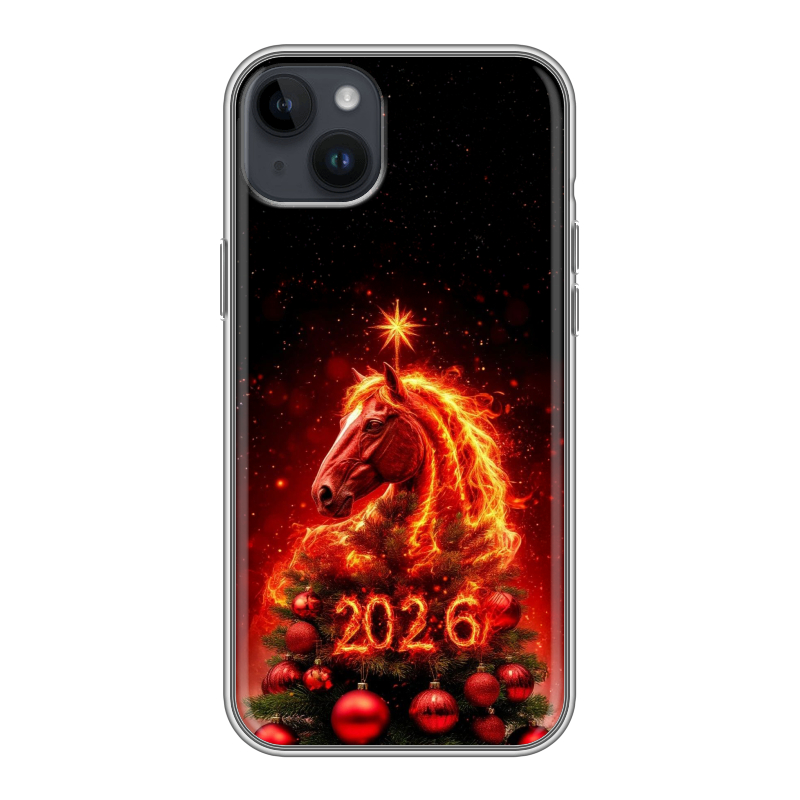 Силиконовый противоударный чехол на Iphone 14 Plus с принтом Новый год Силиконовый противоударный чехол на Iphone 14 Plus с принтом Новый год
