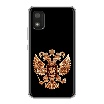 Силиконовый чехол на Itel A17 с принтом Герб России золотой Силиконовый чехол на Itel A17 с принтом Герб России золотой