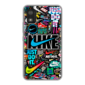 Силиконовый чехол на Itel A17 с принтом найк nike черный Силиконовый чехол на Itel A17 с принтом найк nike черный
