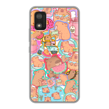Силиконовый чехол на Itel A17 с принтом капибары Силиконовый чехол на Itel A17 с принтом капибары