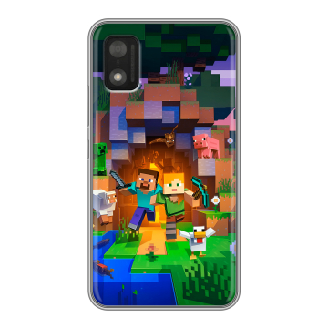 Силиконовый чехол на Itel A17 с принтом Майнкрафт Minecraft Силиконовый чехол на Itel A17 с принтом Майнкрафт Minecraft