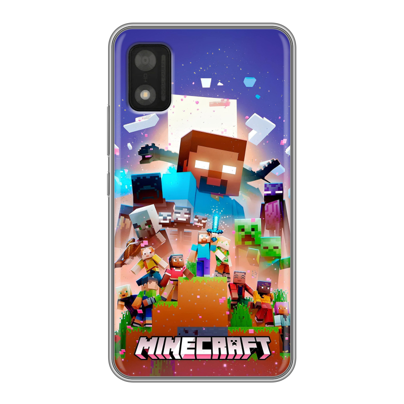 Силиконовый чехол на Itel A17 с принтом Майнкрафт Minecraft Силиконовый чехол на Itel A17 с принтом Майнкрафт Minecraft