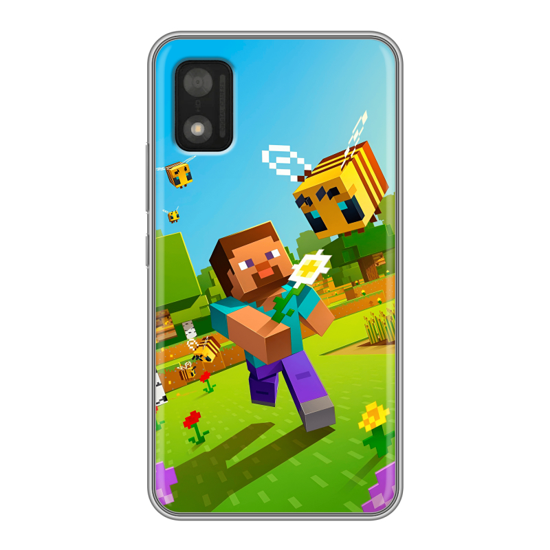 Силиконовый чехол на Itel A17 с принтом Майнкрафт Minecraft Силиконовый чехол на Itel A17 с принтом Майнкрафт Minecraft