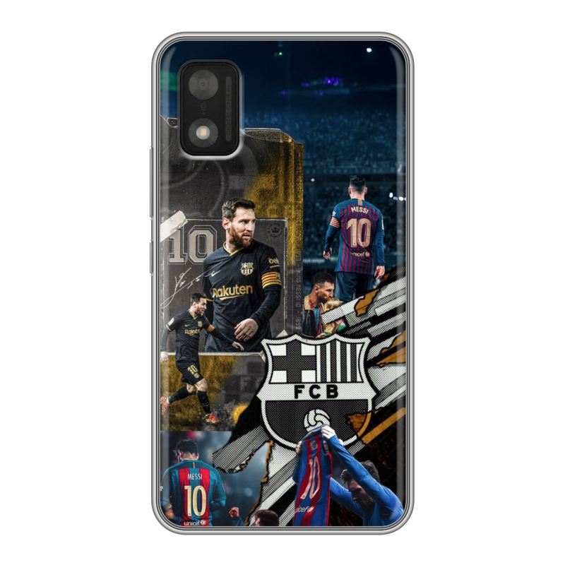 Силиконовый чехол на Itel A17 с принтом Messi Barcelona Силиконовый чехол на Itel A17 с принтом Messi Barcelona