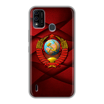 Силиконовый чехол на Itel A48 с принтом Герб СССР