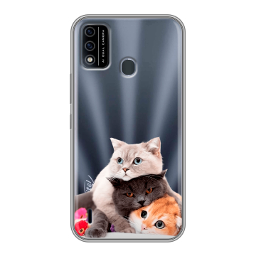 Силиконовый чехол на Itel A48 с принтом Кошки