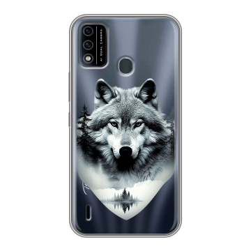 Силиконовый чехол на Itel A48 с принтом Волк в лесу Силиконовый чехол на Itel A48 с принтом Волк в лесу