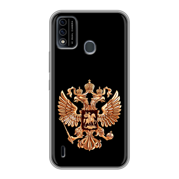 Силиконовый чехол на Itel A48 с принтом Герб России золотой Силиконовый чехол на Itel A48 с принтом Герб России золотой