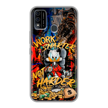 Силиконовый чехол на Itel A48 с принтом Дональд Дак Деньги
