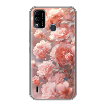 Силиконовый чехол на Itel A48 с принтом Розовые розы Силиконовый чехол на Itel A48 с принтом Розовые розы