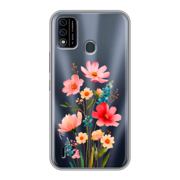 Силиконовый чехол на Itel A48 с принтом Цветы