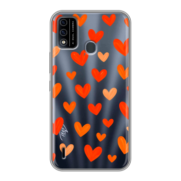 Силиконовый чехол на Itel A48 с принтом Сердечки