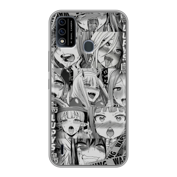 Силиконовый чехол на Itel A48 с принтом Ahegao Ахегао Аниме