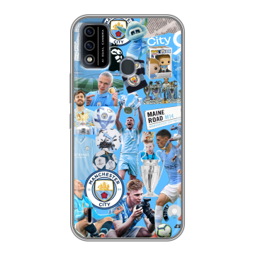 Силиконовый чехол на Itel A48 с принтом Man City Манчестер Сити