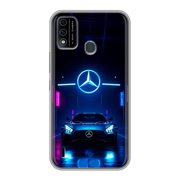 Силиконовый чехол на Itel A48 с принтом Mercedes Мерседес