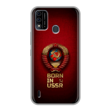 Силиконовый чехол на Itel A48 с принтом Флаг Герб СССР