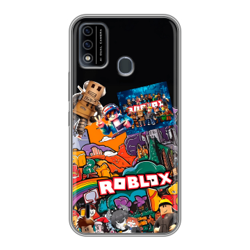 Силиконовый чехол на Itel A48 с принтом Roblox Роблокс