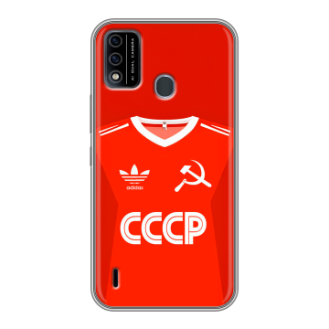Силиконовый чехол на Itel A48 с принтом Флаг Герб СССР