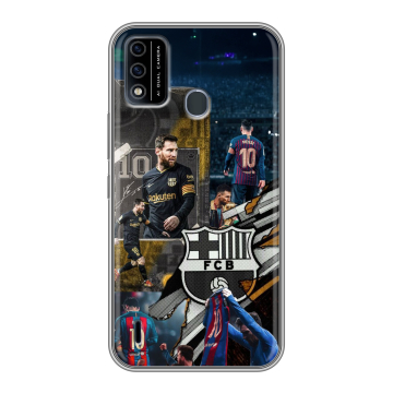Силиконовый чехол на Itel A48 с принтом Messi Barcelona