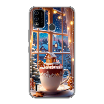 Силиконовый чехол на Itel A48 с принтом Новый год