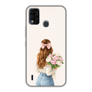 Силиконовый чехол на Itel A48 с принтом женский Силиконовый чехол на Itel A48 с принтом женский
