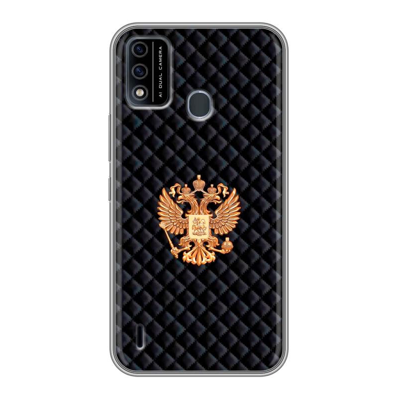 Силиконовый противоударный чехол на Itel A48 с принтом Герб России принт Силиконовый противоударный чехол на Itel A48 с принтом Герб России принт