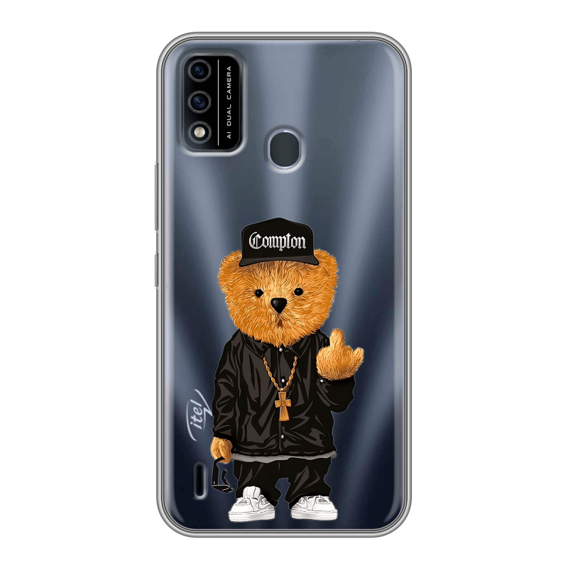 Силиконовый противоударный чехол на Itel A48 с принтом Плюшевый медведь Силиконовый противоударный чехол на Itel A48 с принтом Плюшевый медведь