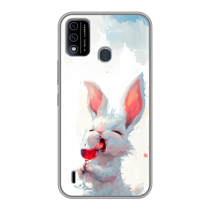 Силиконовый чехол на Itel A48 с принтом кролик зайчик Силиконовый чехол на Itel A48 с принтом кролик зайчик