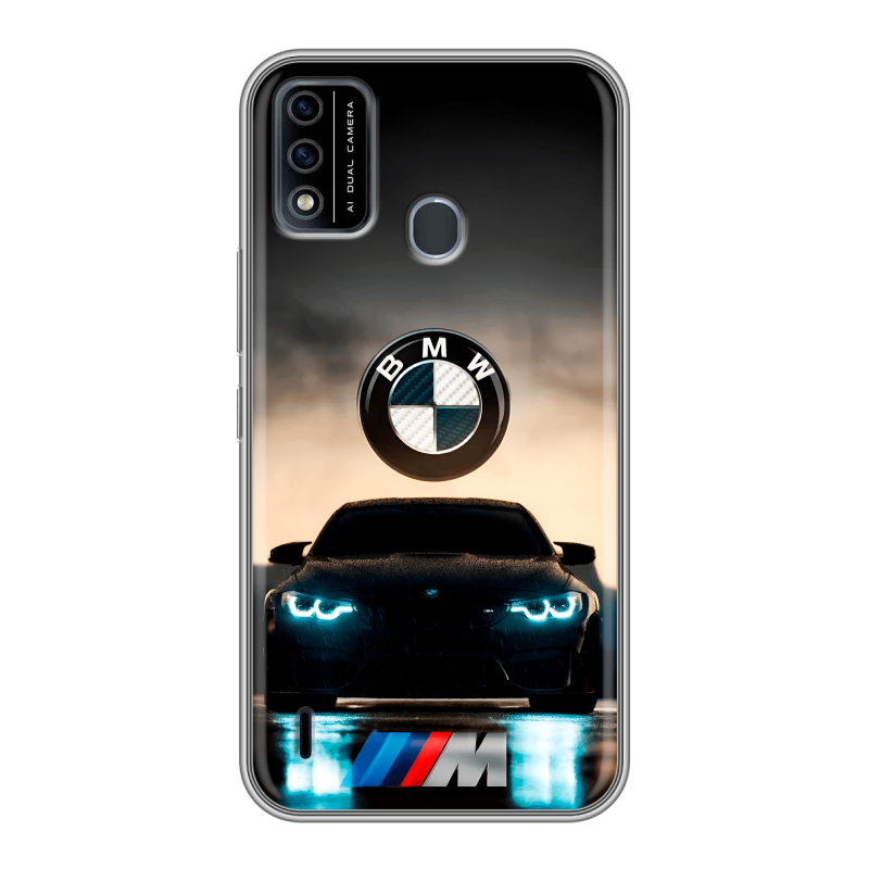 Силиконовый противоударный чехол на Itel A48 с принтом БМВ BMW Силиконовый противоударный чехол на Itel A48 с принтом БМВ BMW