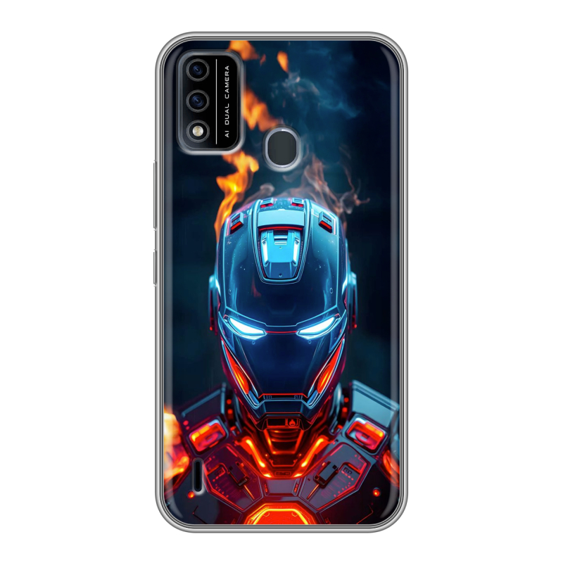 Силиконовый противоударный чехол на Itel A48 с принтом IronMan Железный человек Силиконовый противоударный чехол на Itel A48 с принтом IronMan Железный человек