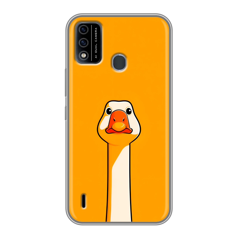 Силиконовый чехол на Itel A48 с принтом Смешная утка Силиконовый чехол на Itel A48 с принтом Смешная утка
