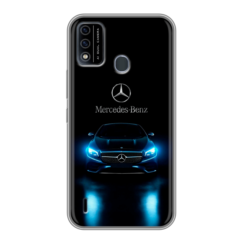 Силиконовый противоударный чехол на Itel A48 с принтом Mercedes Мерседес Силиконовый противоударный чехол на Itel A48 с принтом Mercedes Мерседес