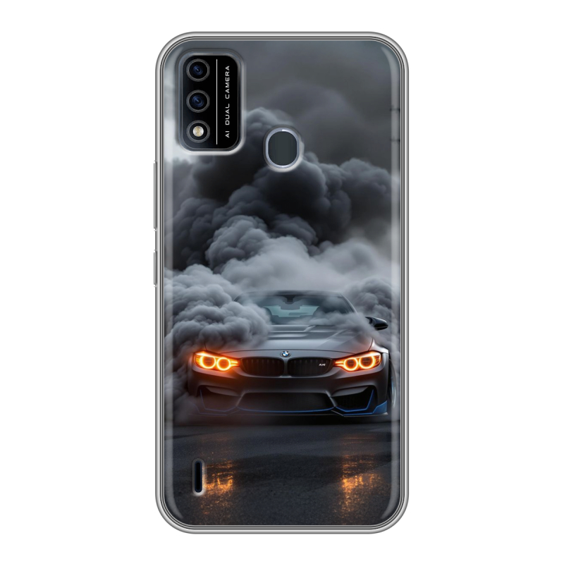 Силиконовый противоударный чехол на Itel A48 с принтом BMW БМВ Силиконовый противоударный чехол на Itel A48 с принтом BMW БМВ