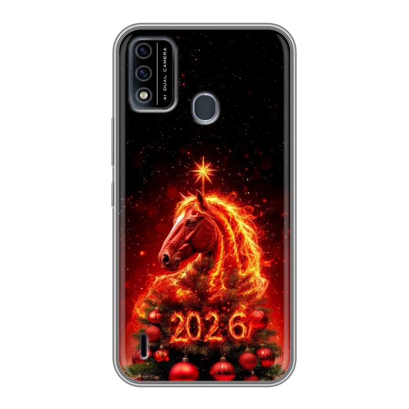 Силиконовый чехол на Itel A48 с принтом Новый год Силиконовый чехол на Itel A48 с принтом Новый год