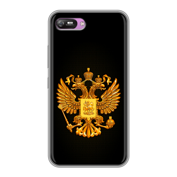 Силиконовый чехол на Itel A25 с принтом Герб России желтый Силиконовый чехол на Itel A25 с принтом Герб России желтый