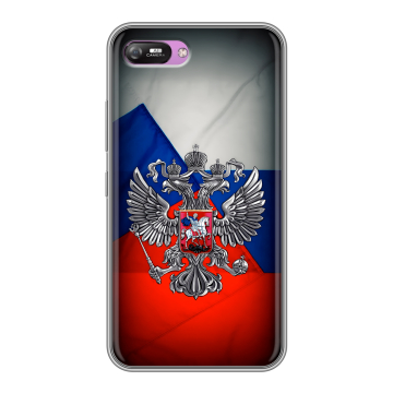 Силиконовый чехол на Itel A25 с принтом Флаг России Силиконовый чехол на Itel A25 с принтом Флаг России